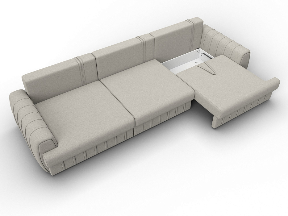 Диван прямой Лига-057 НПБ Лонг (амур 02 бежевый)