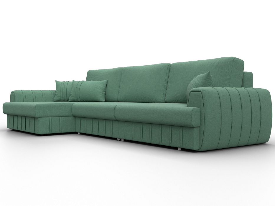 Диван угловой Лига-057 НПБ Лонг угол левый (амур 11 зеленый)