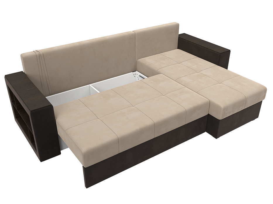 Диван угловой Дубай Лайт угол универсальный (бежевый;коричневый)