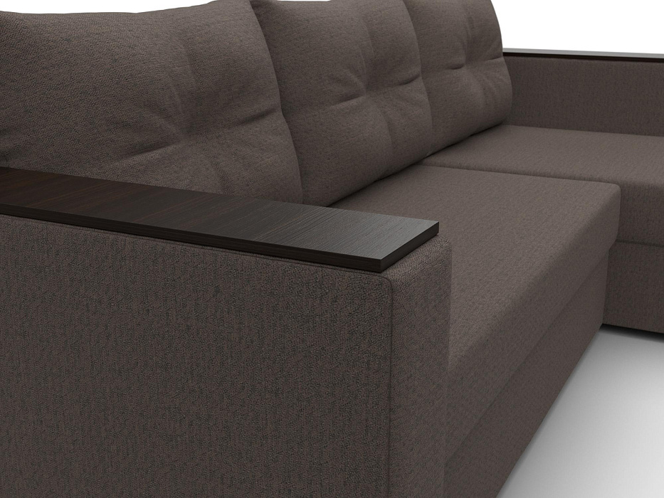 Диван угловой Атланта без стола универсальный угол (амур 05 коричневый)