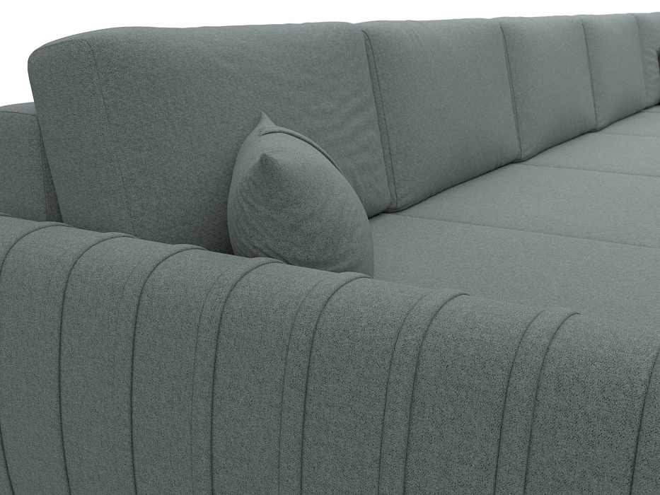 Диван П-образный Лига-057 НПБ МегаЛонг (амур 07 серый)