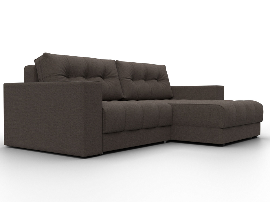 Диван угловой с декором Лига-049 НПБ (амур 05 коричневый)