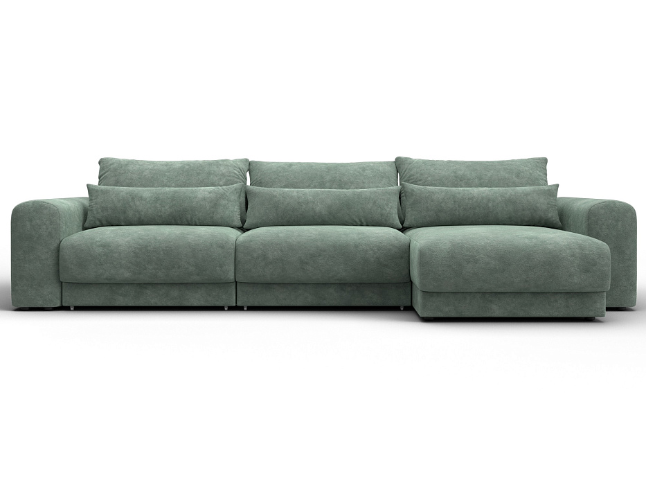 Диван угловой Лига-056 НПБ Лонг угол универсальный (brut 08 зеленый)