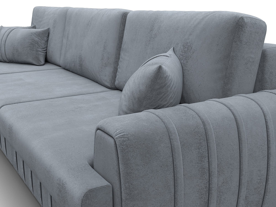 Диван угловой Лига-057 НПБ Лонг угол левый (tower 10 серый)