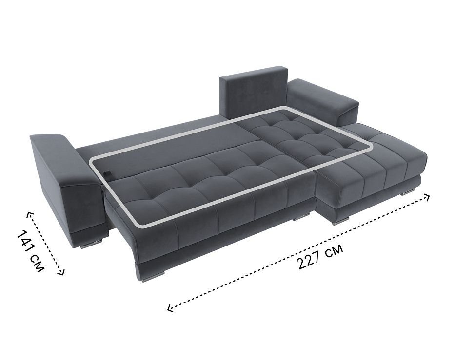 Диван угловой НордСтар правый угол (серый)