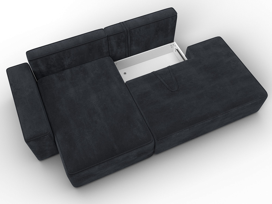 Диван угловой Лига-079 угол левый (tower 11 темно-серый)