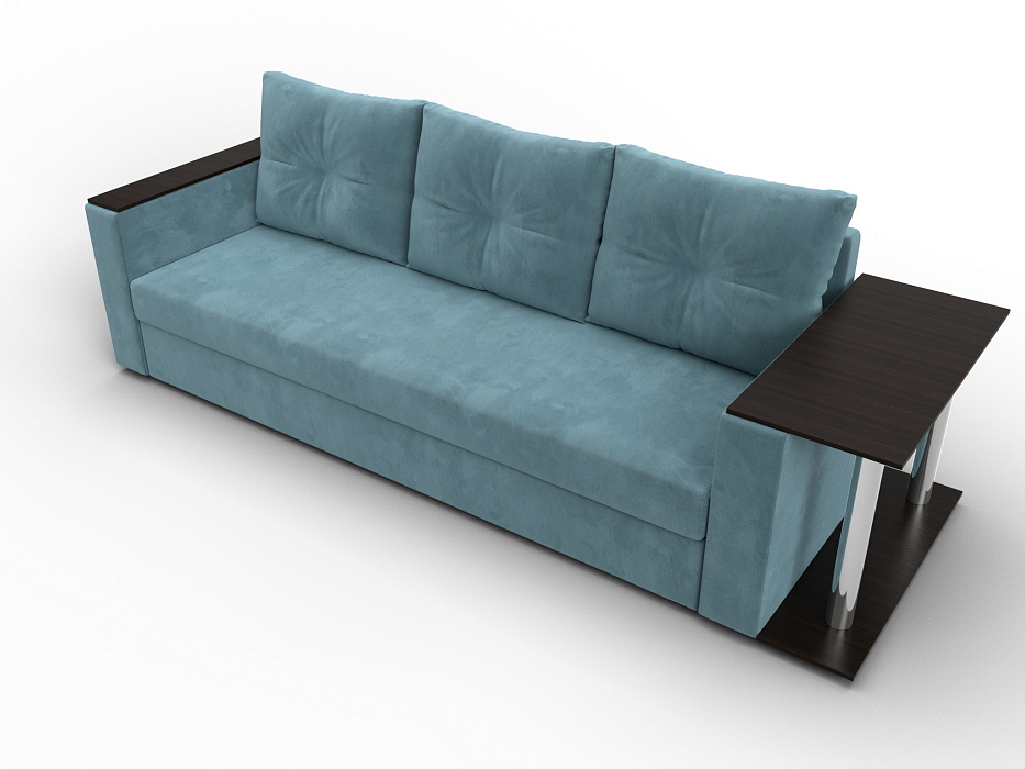 Диван прямой Атланта со столом справа (seven 113 бирюзовый)