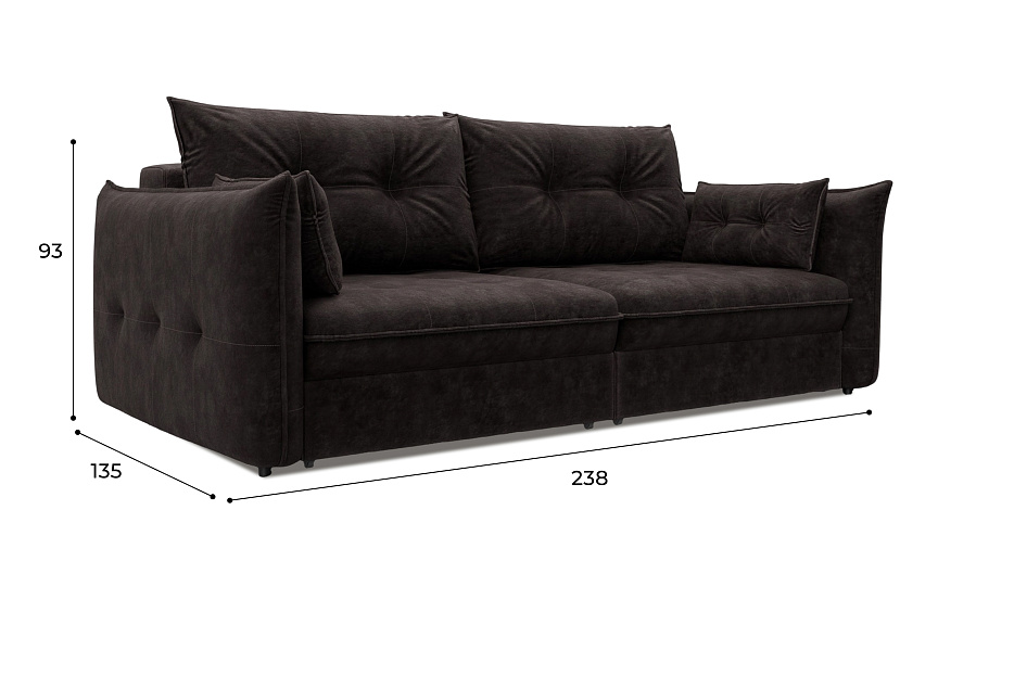 Диван прямой Лига-100 НПБ (brut 17 коричневый)