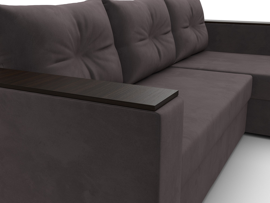 Диван угловой Атланта без стола универсальный угол (seven 727 коричневый)