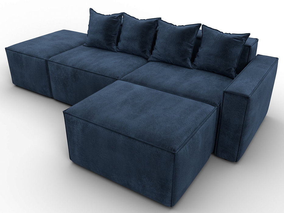 Диван угловой модульный Лига-063 угол правый (tower 13 синий)