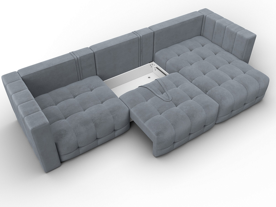 Диван угловой Лига-052 НПБ Лонг угол универсальный (tower 10 серый)