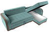 Угловой диван Марсель правый угол (бирюзовый\коричневый)