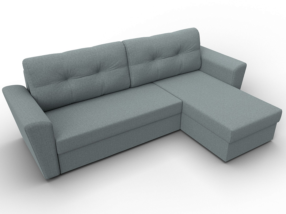 Диван угловой Амстердам Лайт правый угол (амур 07 серый)