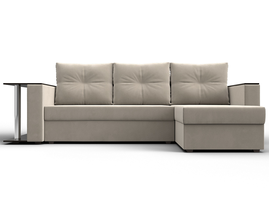 Диван угловой Атланта со столом правый угол (бежевый)