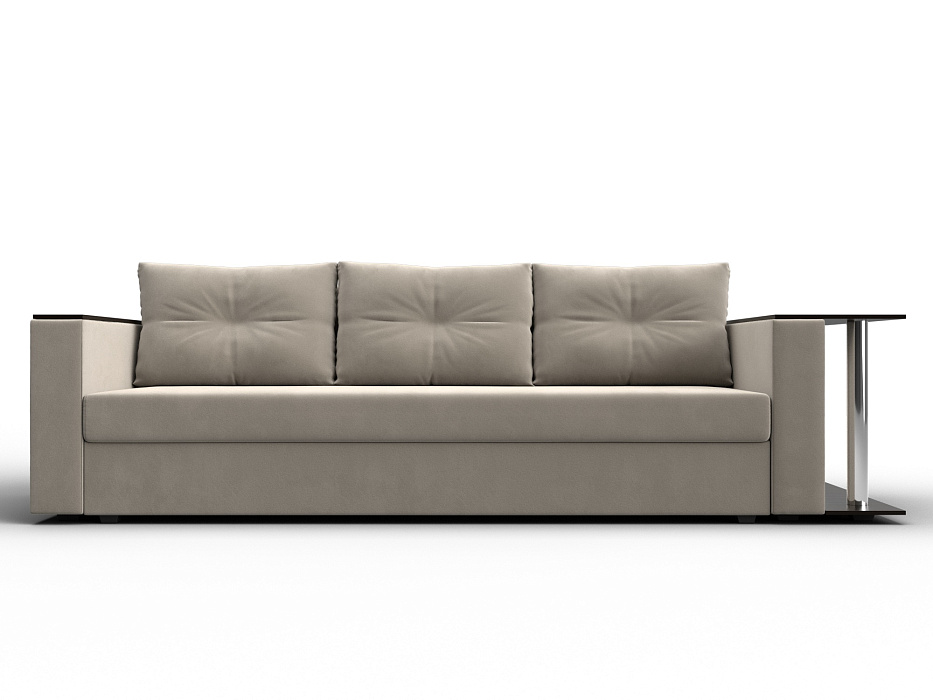 Диван прямой Атланта со столом справа (бежевый)