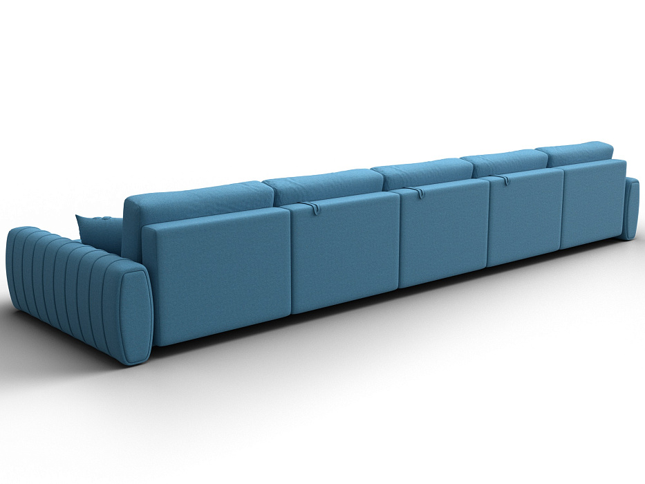 Диван П-образный Лига-057 НПБ МегаЛонг (амур 10 голубой)