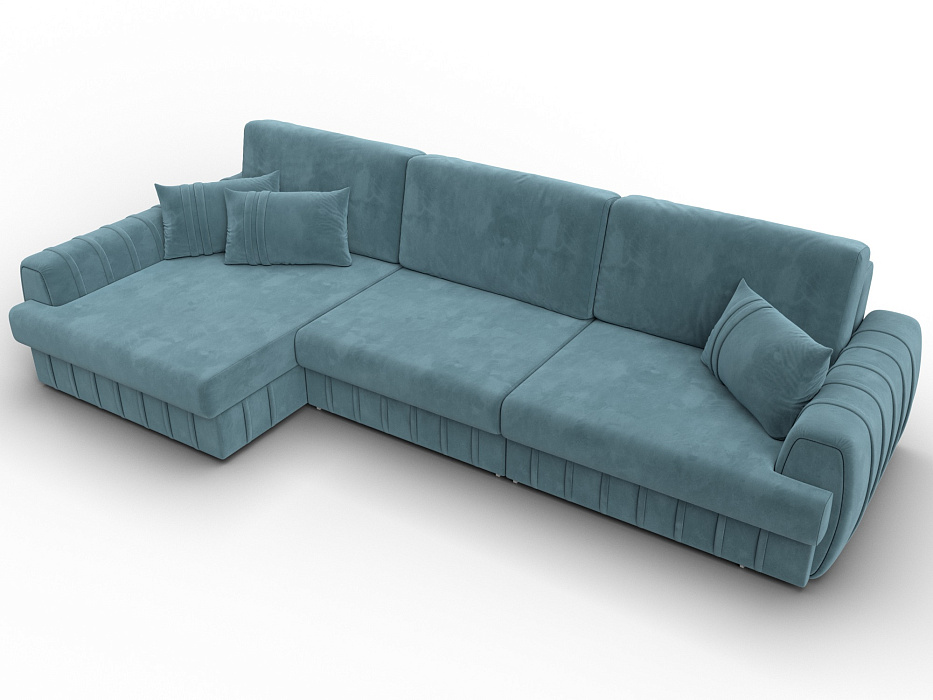Диван угловой Лига-057 НПБ Лонг угол левый (seven 113 бирюзовый)