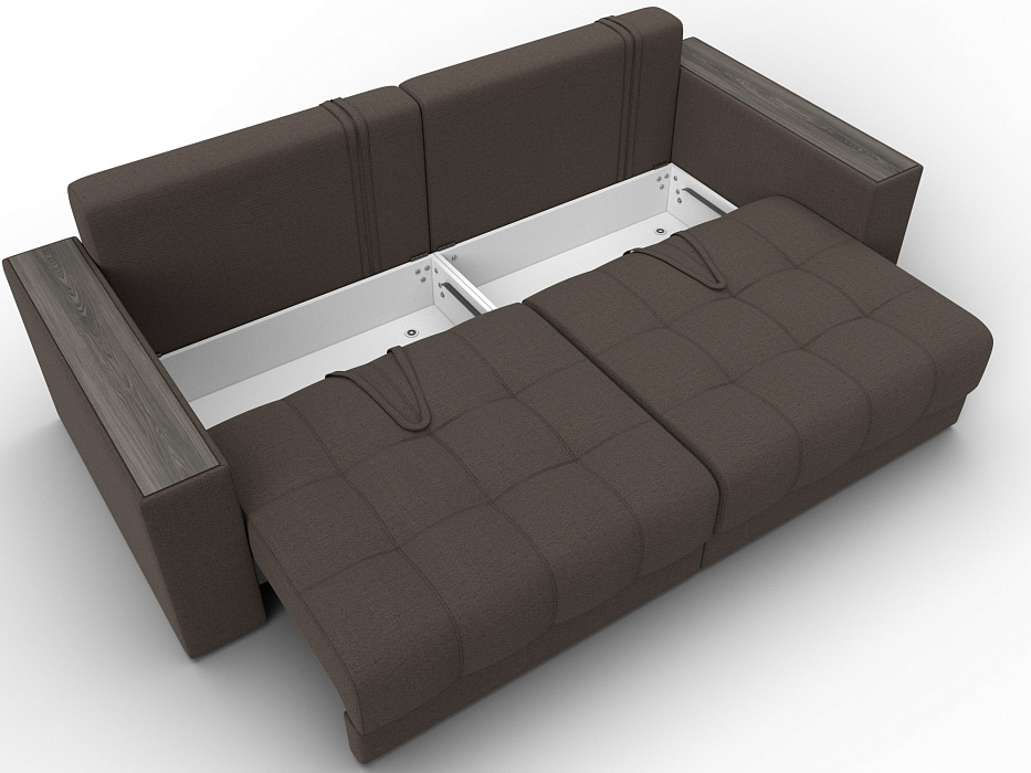 Диван прямой с декором Лига-049 НПБ (амур 05 коричневый)