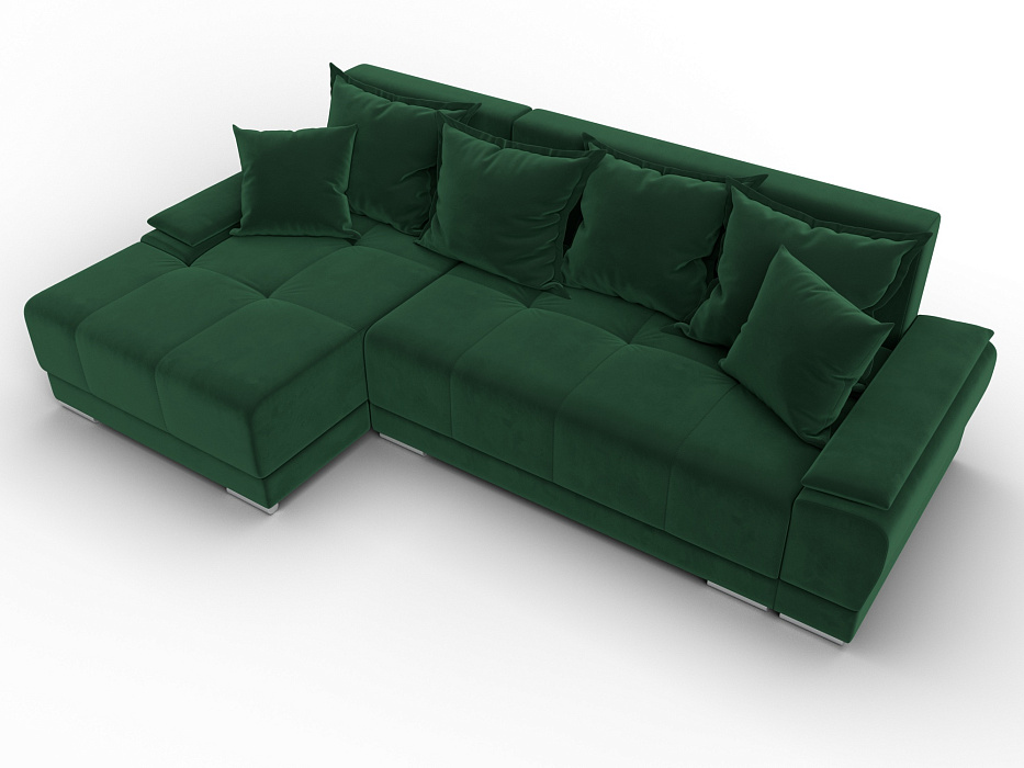 Диван угловой Лига-119 угол левый (seven 626 зеленый)