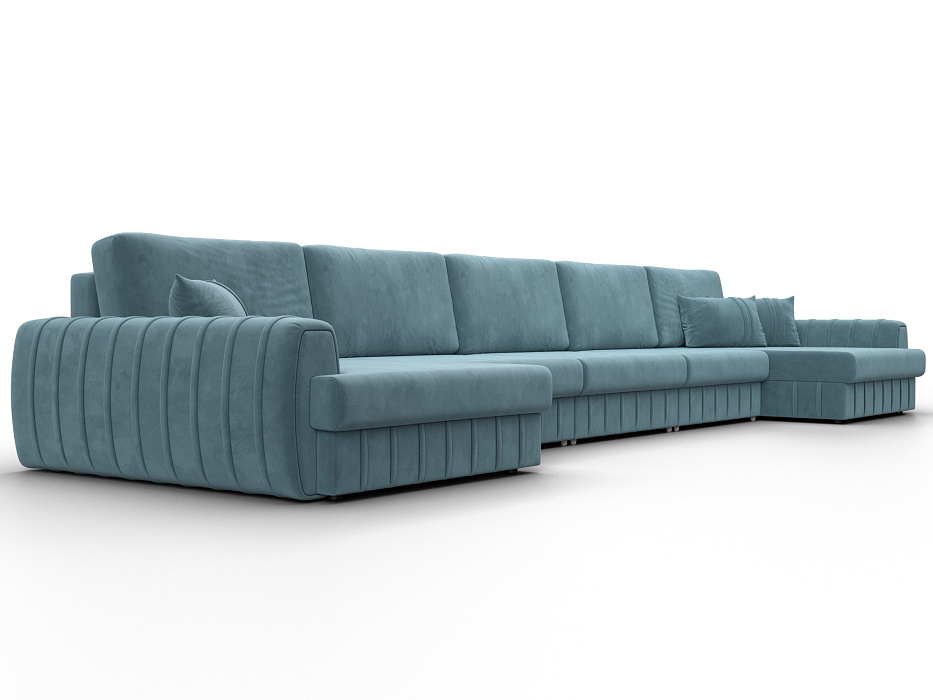 Диван П-образный Лига-057 НПБ МегаЛонг (seven 113 бирюзовый)