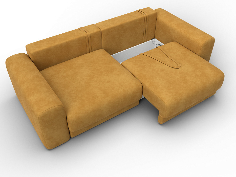 Диван прямой Лига-056 НПБ (brut 10 желтый)