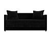 Прямой диван Лига-011 (черный цвет)