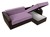 Угловой диван Форсайт правый угол (сиреневый\коричневый цвет)