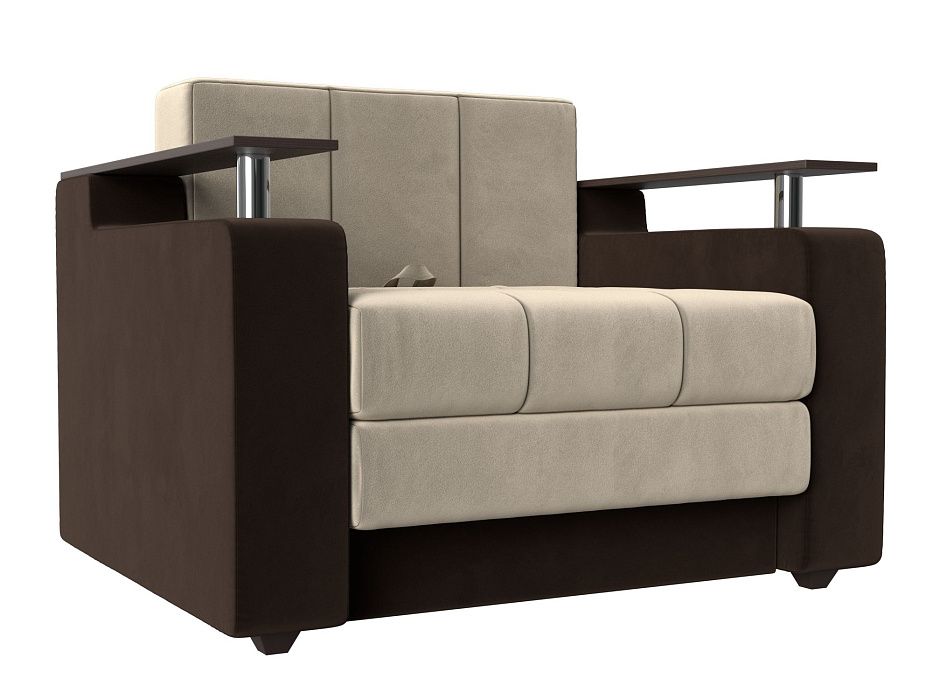 Кресло-кровать Мираж (бежевый\коричневый цвет)