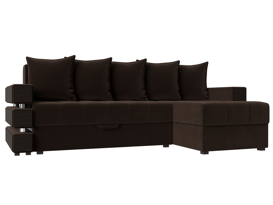 Угловой диван Венеция правый угол (коричневый цвет)