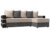 Угловой диван Венеция правый угол (бежевый\серый цвет)