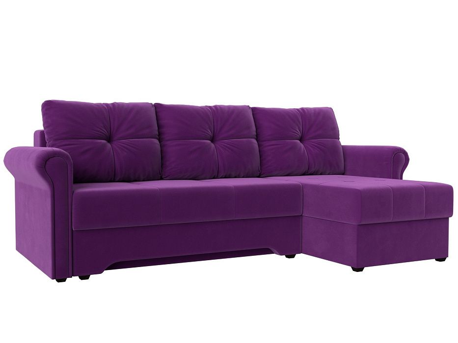 Угловой диван Леон правый угол (фиолетовый цвет)