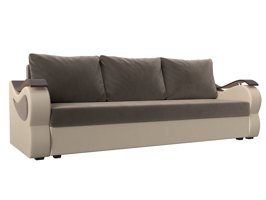 Прямой диван Меркурий Лайт (коричневый\бежевый цвет)