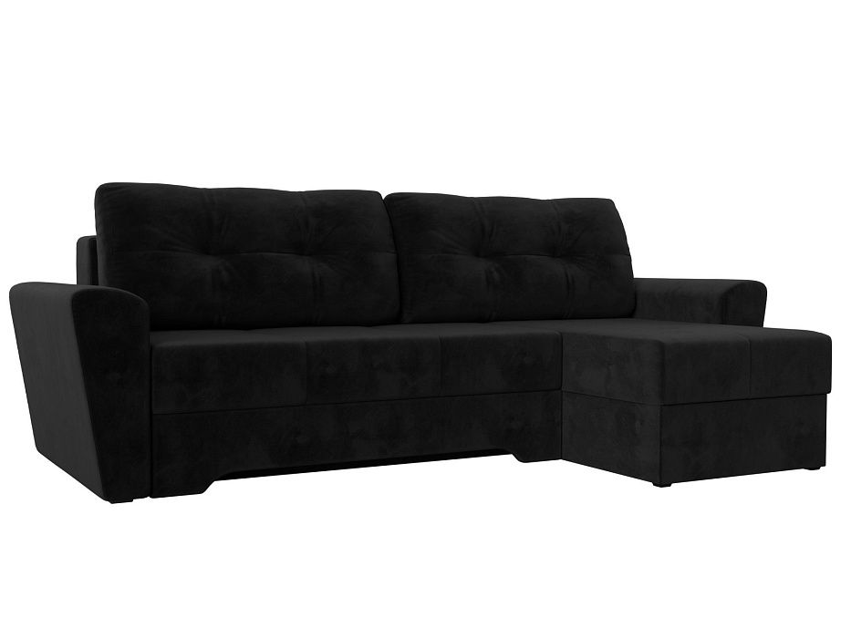 Угловой диван Амстердам правый угол (черный цвет)