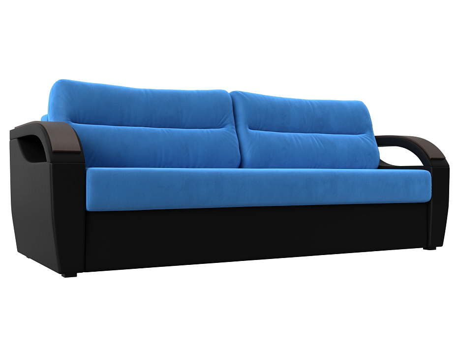 Прямой диван Форсайт (голубой\черный цвет)