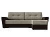 Угловой диван Амстердам правый угол (корфу 02\коричневый цвет)