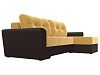 Угловой диван Амстердам правый угол (желтый\коричневый цвет)
