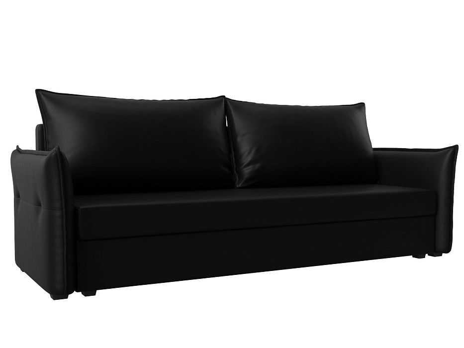 Прямой диван Лига-004 (черный цвет)
