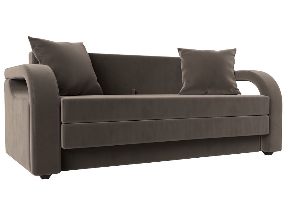 Прямой диван Лига-014 (коричневый цвет)