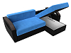 Угловой диван Форсайт правый угол (голубой\черный цвет)