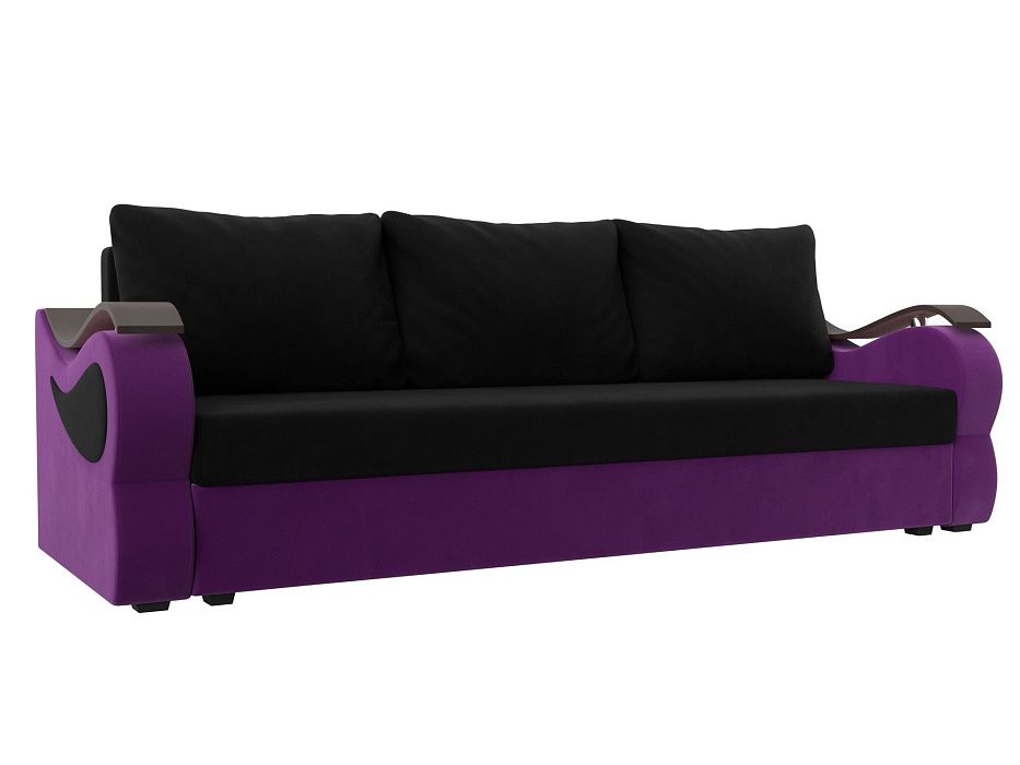 Прямой диван Меркурий Лайт (черный\фиолетовый цвет)