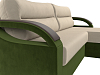 Угловой диван Форсайт правый угол (бежевый\зеленый цвет)