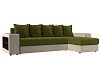 Угловой диван Дубай правый угол (зеленый\бежевый цвет)
