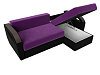 Угловой диван Форсайт правый угол (фиолетовый\черный цвет)