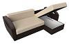 Угловой диван Форсайт правый угол (бежевый\коричневый цвет)