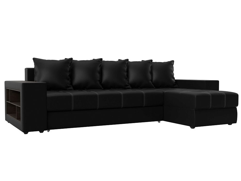 Угловой диван Дубай правый угол (черный цвет)