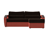 Угловой диван Форсайт правый угол (коричневый\коралловый цвет)