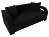Прямой диван Лига-014 (черный цвет)
