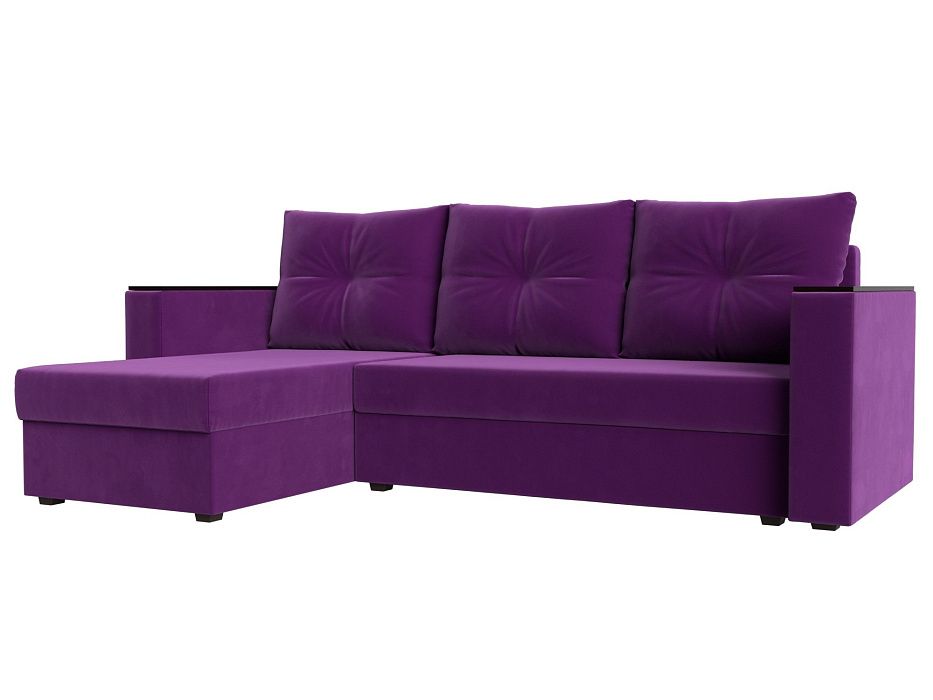 Угловой диван Атланта Лайт Б/С левый угол (фиолетовый цвет)