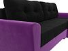 Угловой диван Амстердам правый угол (черный\фиолетовый цвет)