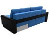 Угловой диван Амстердам правый угол (голубой\черный цвет)